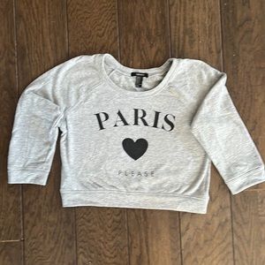 Forever 21 Paris Please Crop Sweatshirt